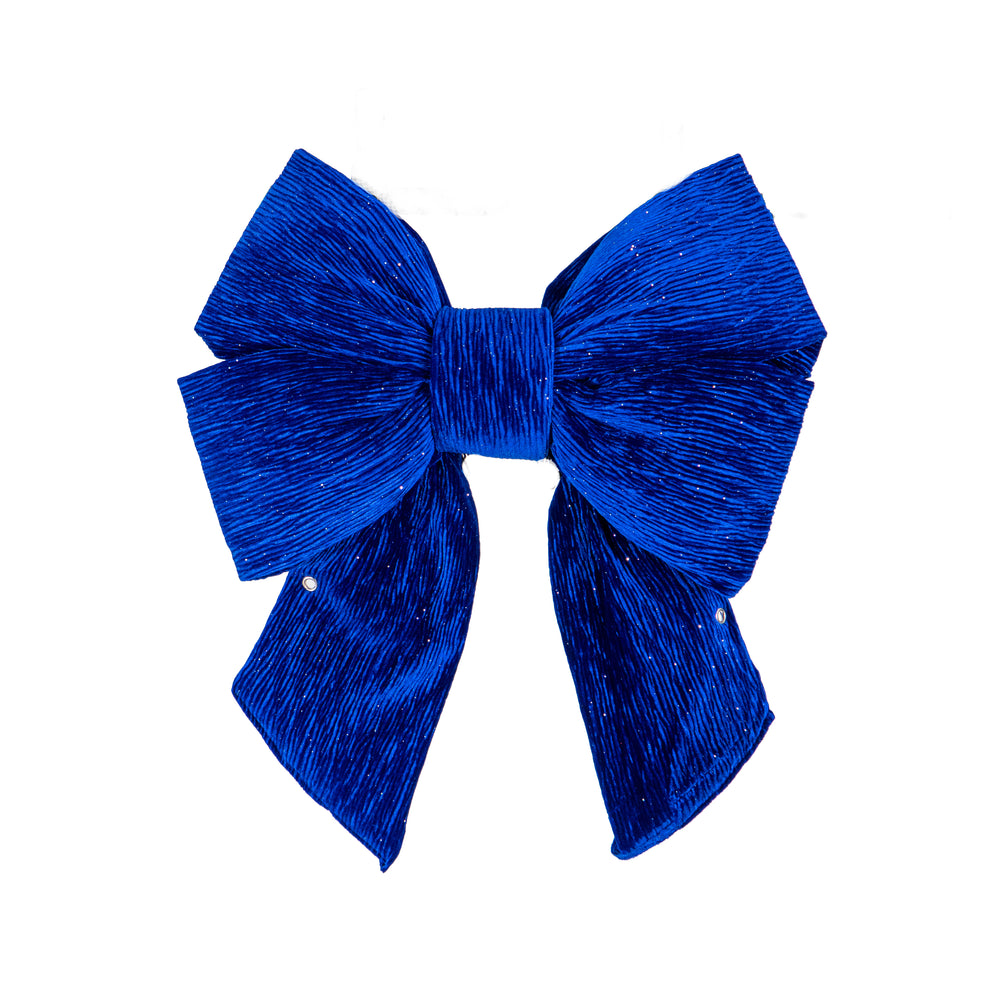 Creped Velour Royal Blue Bow – Golden Openings