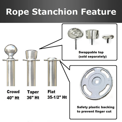 Pair of Golden Brass or Mirror Chrome Metal Stanchions