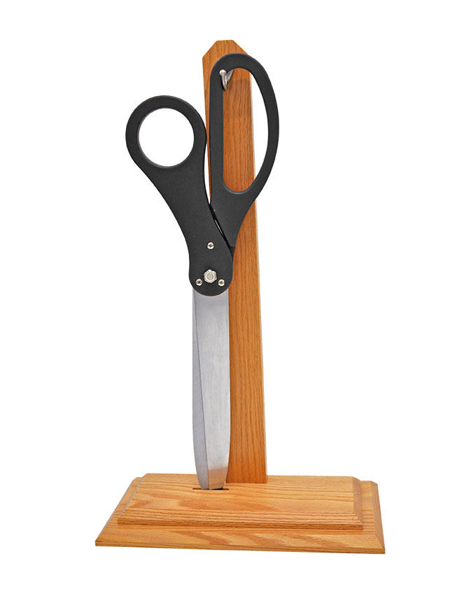 25 inch Black Ceremonial Scissors on Wood Stand