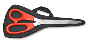 Red 25 Inch Scissors on Zippered Black Carrying Case