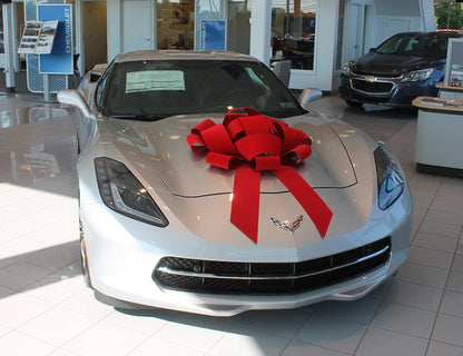 Velvet Magnetic Red Car Bow