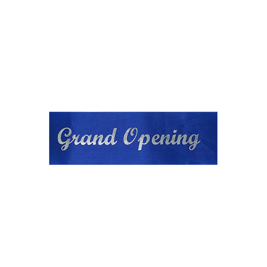 4 Inch Wide Grand Opening Ribbon (Silver or Gold Cursive Letters)