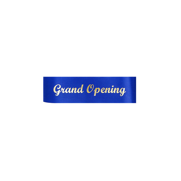 Round Cursive Ribbon 4 Inch Wide Grand Opening Ribbon Gold Letters - Golden Openings