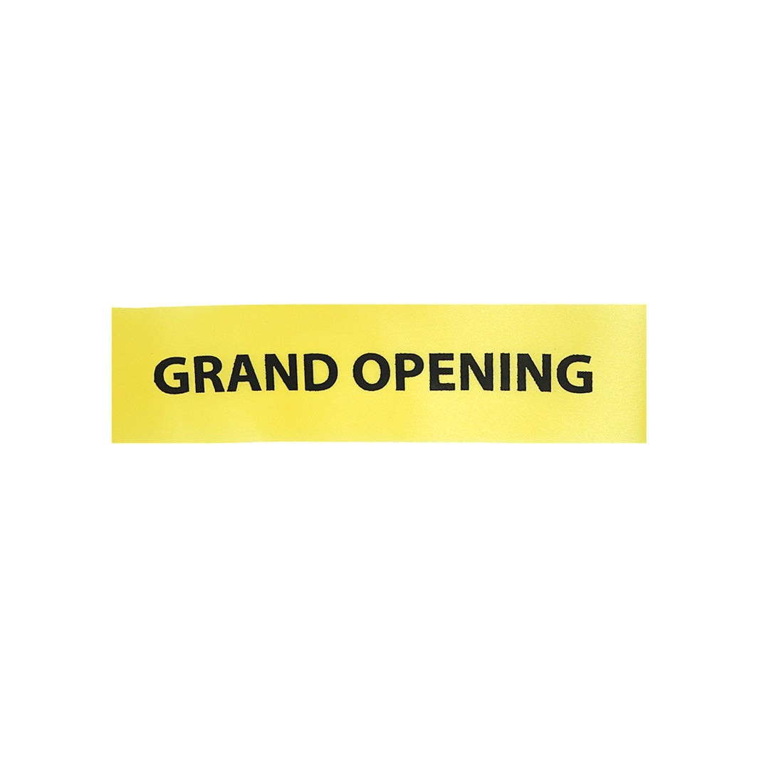 4 Inch Wide Grand Opening Ribbon (Black Capital Letters)