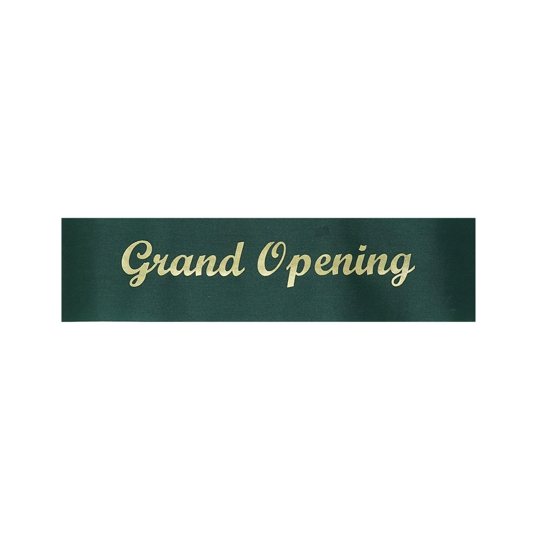 4 Inch Wide Grand Opening Ribbon (Silver or Gold Cursive Letters)