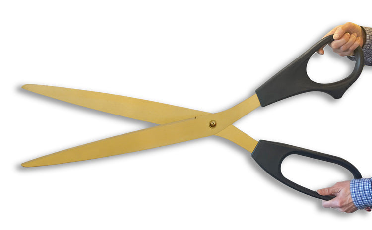 The Largest Ceremonial Scissors in the World - 40 inch GOLD Plated Scissors with Black Handles