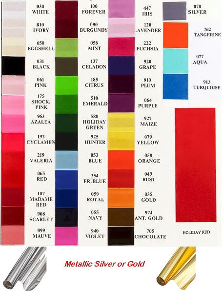 Color Options for 4" Satin Ribbon