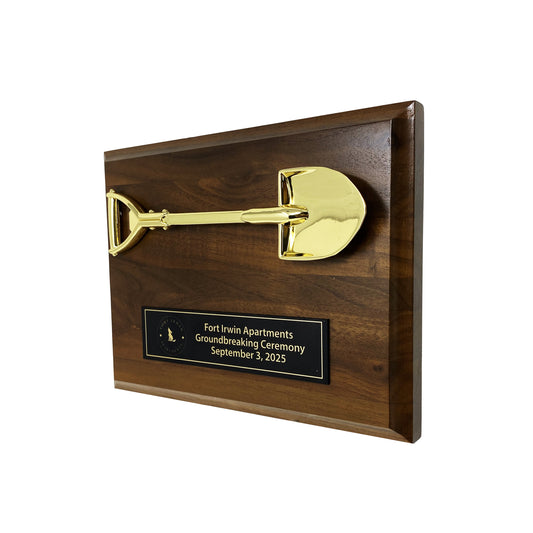 8 Inch Wood Plaque with Shovel