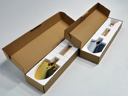 Show Stopping Gold and Chrome Plated Flat Ceremonial Shovels Boxed