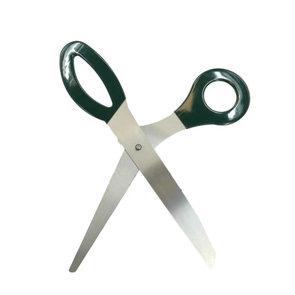 3 Foot Ceremonial Scissors - Hunter Green Handles