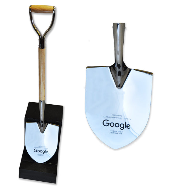 Show Stopping Chrome Flat Ceremonial Shovel with Engraving on Blade