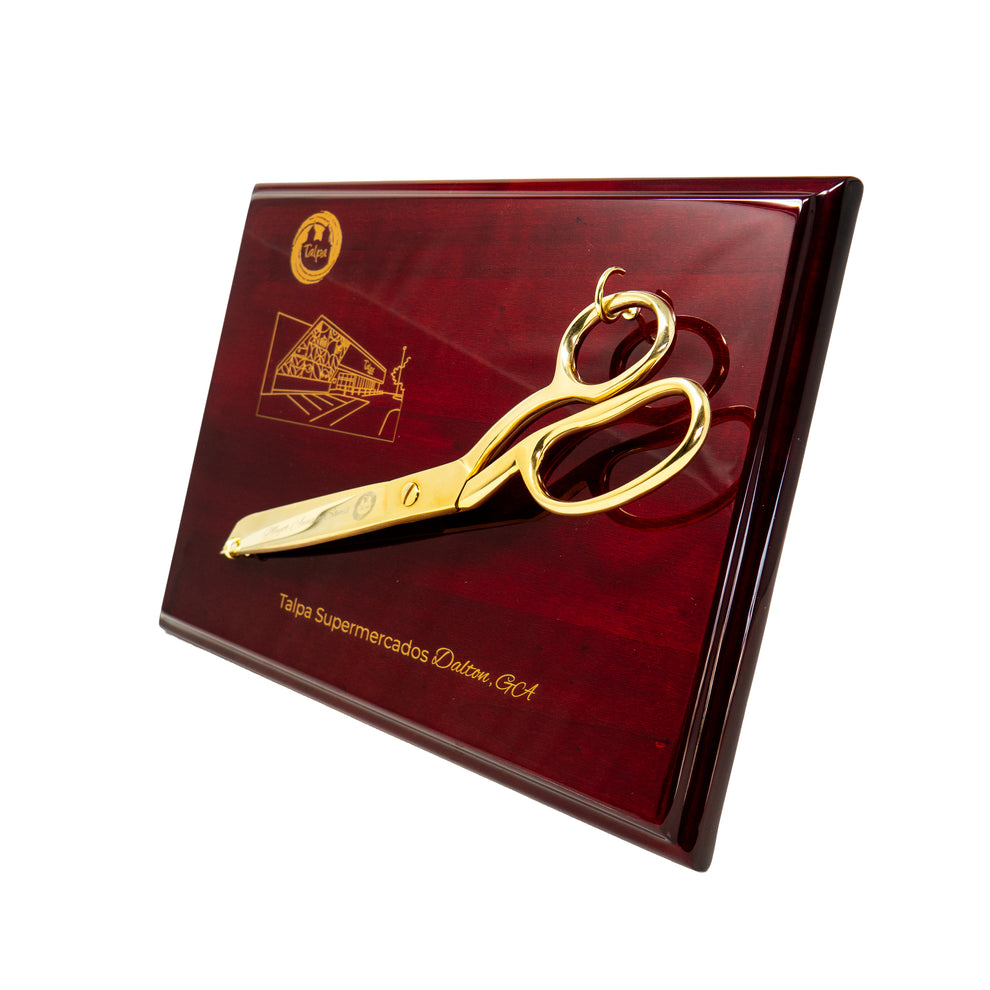 Scissor Plaque - Engraved Ribbon Cutting Award | Golden Openings