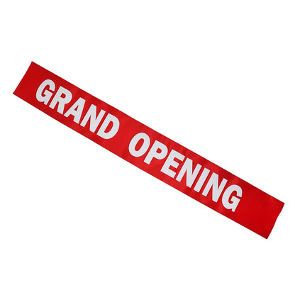 4 Inch Wide Grand Opening Ribbon (White Capital Letters)