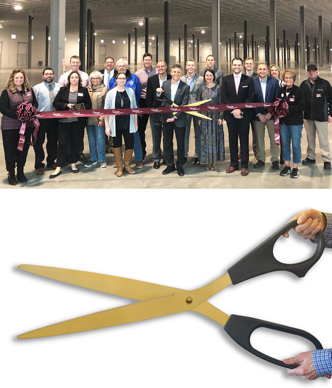 The Largest Ceremonial Scissors in the World - 40 inch GOLD Plated Scissors with Black Handles