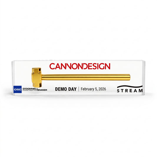 Gold Sledgehammer Acrylic Block