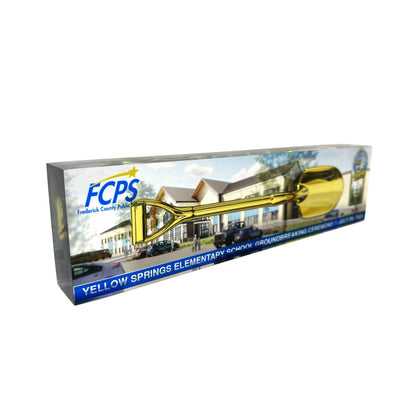 Gold or Silver Shovel Acrylic Block