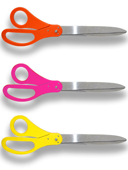 Custom 25 inch Scissor Color Examples - Orange, Pink, Yellow