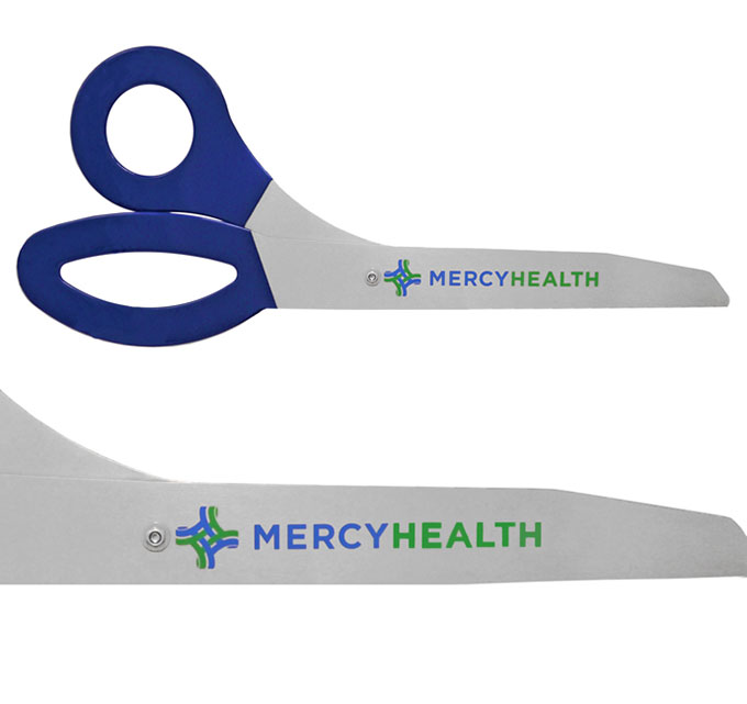 Royal Blue 3 Foot Ceremonial Scissors with Vinyl Decal