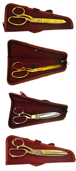 8 inch Gold Plated Scissors in Magenta Protective Scissor Case