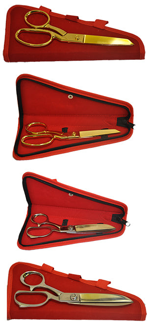 8 inch Chrome Plated Scissors in Red Protective Scissor Case