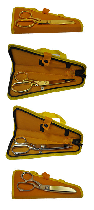 8 inch Chrome Plated Scissors in Yellow Protective Scissor Case