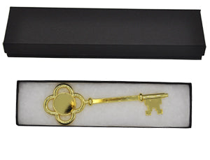 Standard 5-1/2 inch Gold Stratford Key 8" x 2" Black Box with White Fill