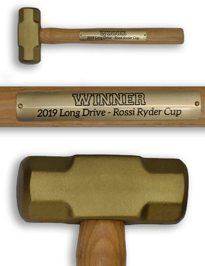 Gold Painted Ceremonial Mini Sledgehammer Head with Custom Plate