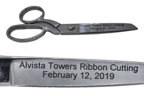 Black Engraving on Chrome Plated Scissors