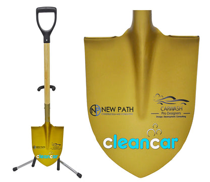 Gold Painted Ceremonial Shovel with Vinyl Decal