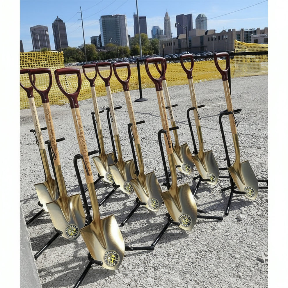 Custom Painted D-Handle Ceremonial Shovel - Golden Openings