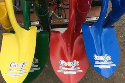 Yellow, Green, Red, and Blue Painted Shovel Blade (Digging Part)