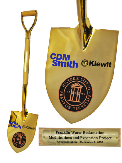 Show Stopping Gold Plated Flat Ceremonial Shovel