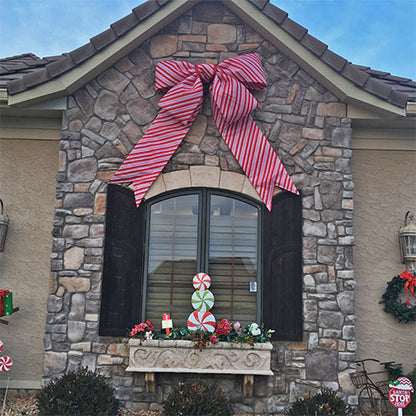 Giant 60 inch Candy Cane Striped Bow