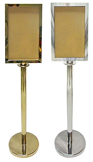 Gold/Chrome Stanchion Sign Frames