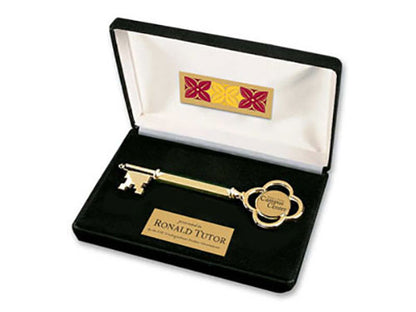 Customized 5-1/2 inch Gold Stratford Key in Black Presentation Box