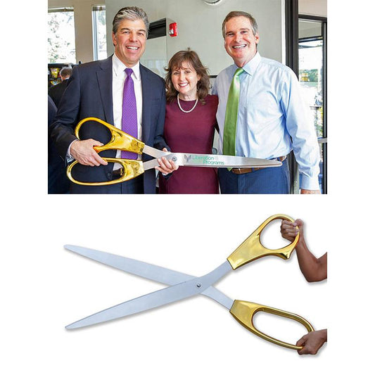The Largest Ceremonial Scissors in the World - 40 inch GOLD Handle Scissors with Silver Blades