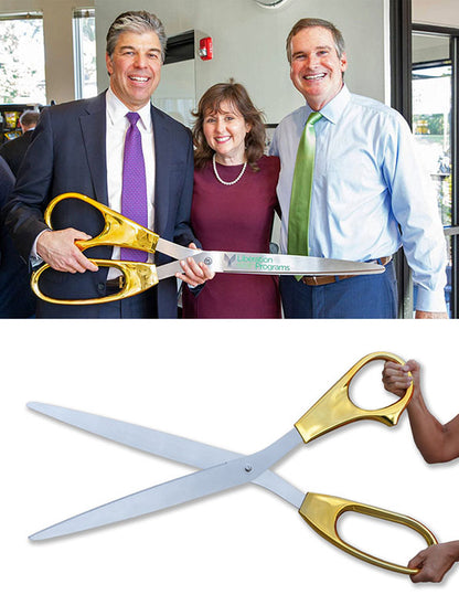 The Largest Ceremonial Scissors in the World - 40 inch GOLD Handle Scissors with Silver Blades