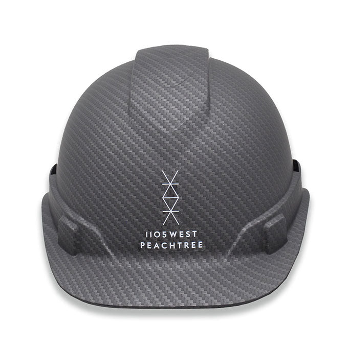 Black Graphite Matte Hard Hat with Vinyl Decal