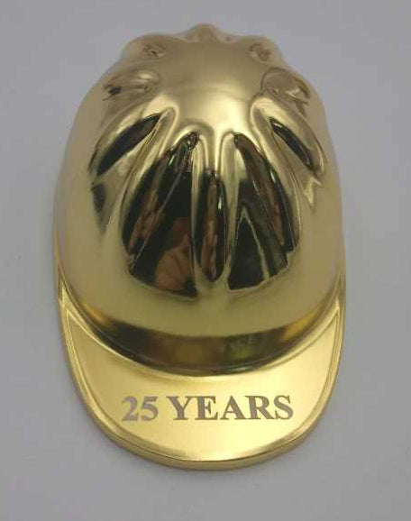 Gold Hard Hat Engraved