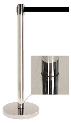 Mirror Polished Retractable Belt Stanchion