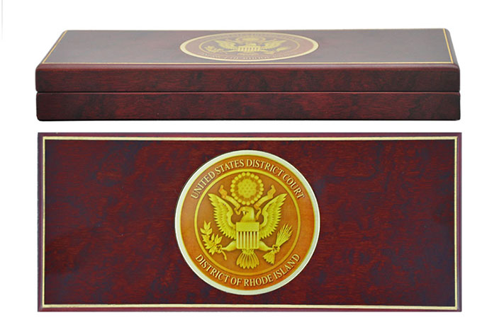 Customized Rosewood Ceremonial Key Display Box with Gold Fill