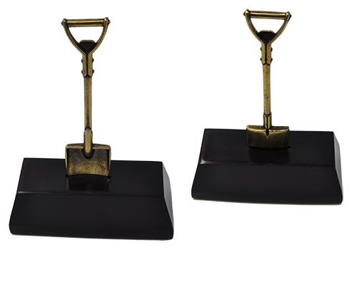 Antique Gold Shovel on Black Base