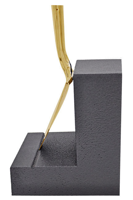 Side View of Show Stopping Gold Plated Flat Shovel