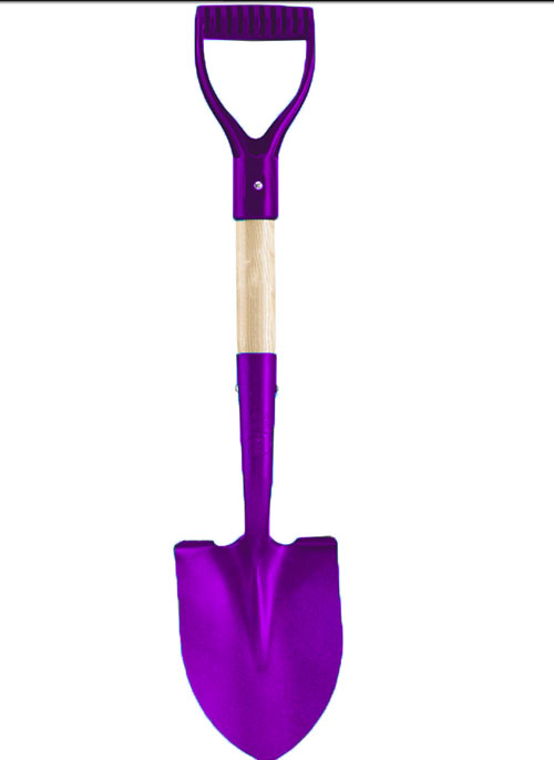 Custom Purple Painted Small D Handle Ceremonial Shovel