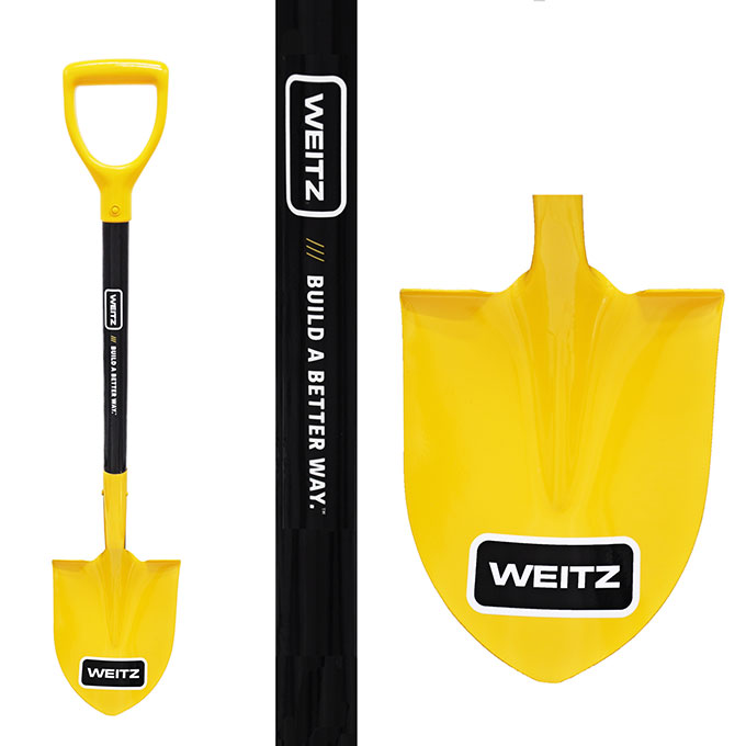 Custom Yellow Painted D-Handle Ceremonial Shovel with Black Vinyl Wrapped Stem