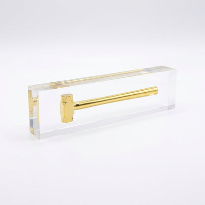 Gold Sledgehammer Acrylic Block