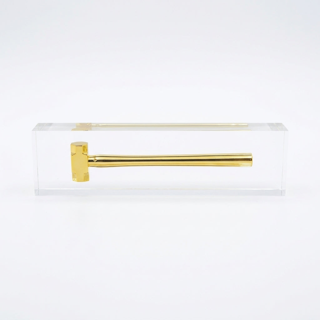 Gold Sledgehammer Acrylic Block