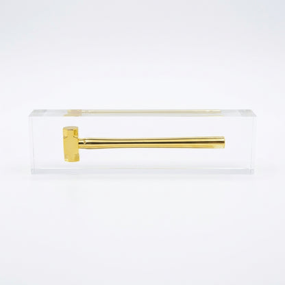 Gold Sledgehammer Acrylic Block