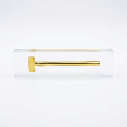 Gold Sledgehammer Acrylic Block