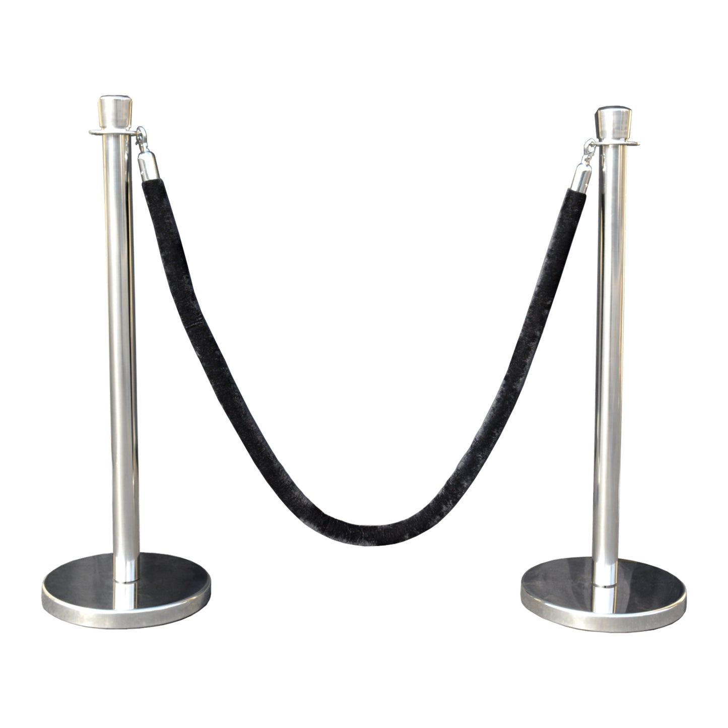 Pair of Golden Brass or Mirror Chrome Metal Stanchions